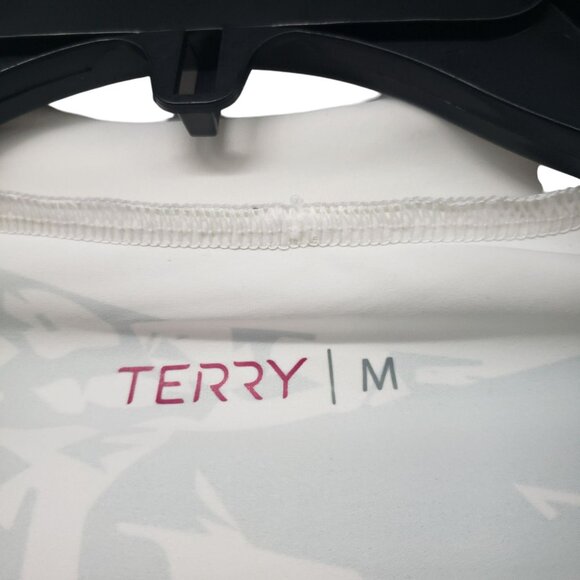 Terry Cycling Long Sleeve Athletic Shirt Front Zip Womens M Eiffel Tower Print - Picture 3 of 12